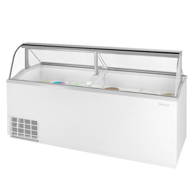 Turbo Air TIDC - 91W - N White 91" Low Curved Glass Ice Cream Dipping Cabinet